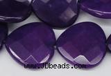 CCN376 15.5 inches 25*25mm faceted heart candy jade beads wholesale