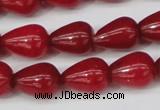 CCN3764 15.5 inches 10*14mm teardrop candy jade beads wholesale