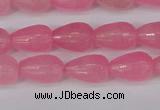 CCN3776 15.5 inches 8*12mm faceted teardrop candy jade beads