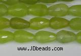 CCN3781 15.5 inches 8*12mm faceted teardrop candy jade beads