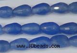 CCN3782 15.5 inches 8*12mm faceted teardrop candy jade beads