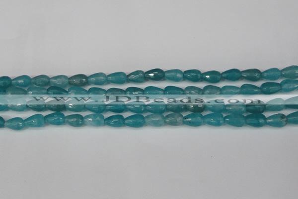 CCN3785 15.5 inches 8*12mm faceted teardrop candy jade beads