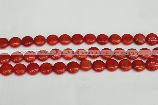 CCN3817 15.5 inches 14mm flat round candy jade beads wholesale