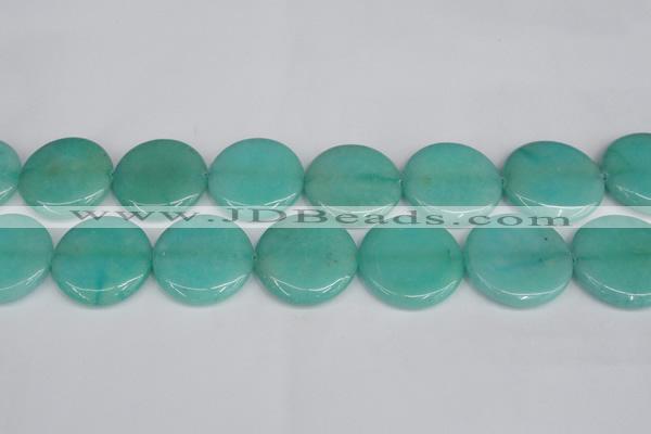 CCN3855 15.5 inches 35mm flat round candy jade beads wholesale