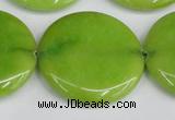 CCN3856 15.5 inches 35mm flat round candy jade beads wholesale