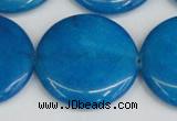 CCN3858 15.5 inches 35mm flat round candy jade beads wholesale