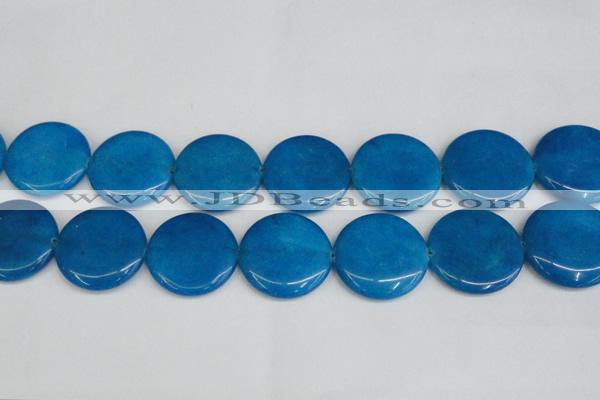 CCN3858 15.5 inches 35mm flat round candy jade beads wholesale