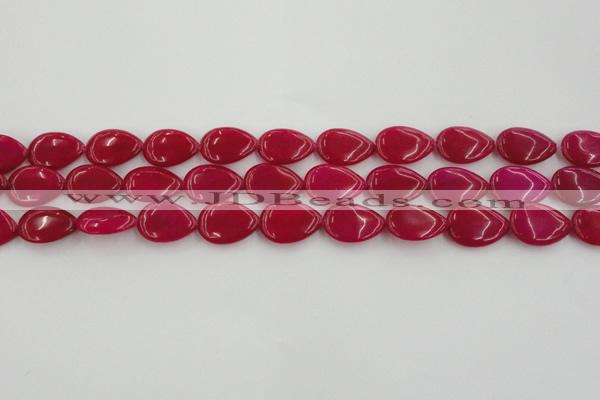 CCN3862 15.5 inches 13*18mm flat teardrop candy jade beads