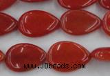 CCN3863 15.5 inches 13*18mm flat teardrop candy jade beads