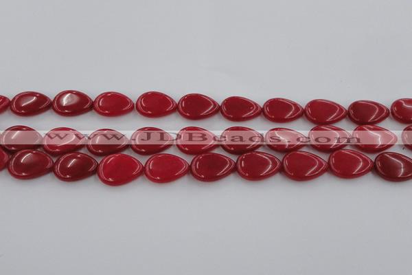 CCN3864 15.5 inches 13*18mm flat teardrop candy jade beads