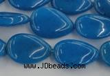 CCN3872 15.5 inches 13*18mm flat teardrop candy jade beads