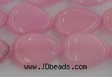 CCN3875 15.5 inches 15*20mm flat teardrop candy jade beads