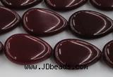 CCN3880 15.5 inches 15*20mm flat teardrop candy jade beads