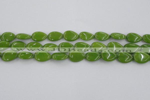 CCN3883 15.5 inches 15*20mm flat teardrop candy jade beads