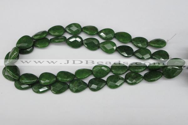 CCN389 15.5 inches 15*20mm faceted flat teardrop candy jade beads