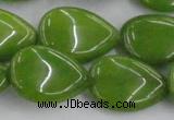 CCN3898 15.5 inches 18*25mm flat teardrop candy jade beads