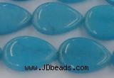 CCN3901 15.5 inches 18*25mm flat teardrop candy jade beads