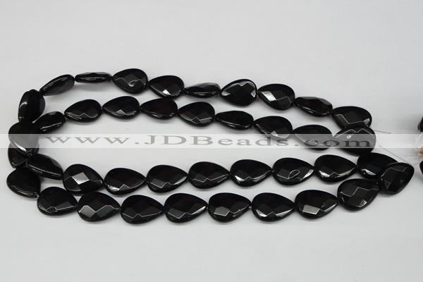 CCN392 15.5 inches 15*20mm faceted flat teardrop candy jade beads