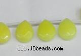 CCN3933 Top-drilled 12*15mm briolette candy jade beads wholesale