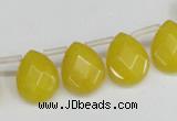 CCN3934 Top-drilled 12*15mm briolette candy jade beads wholesale