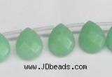 CCN3935 Top-drilled 12*15mm briolette candy jade beads wholesale