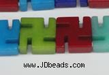 CCN3966 15.5 inches 20*20mm svastika candy jade beads wholesale