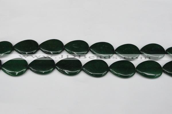 CCN3980 15.5 inches 30*40mm flat teardrop candy jade beads