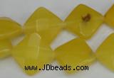 CCN401 15.5 inches 15*15mm faceted diamond candy jade beads