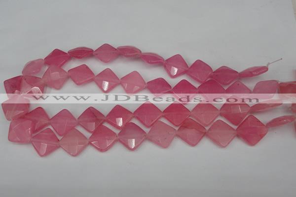 CCN402 15.5 inches 15*15mm faceted diamond candy jade beads