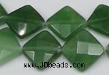 CCN404 15.5 inches 15*15mm faceted diamond candy jade beads