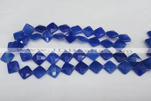 CCN406 15.5 inches 15*15mm faceted diamond candy jade beads