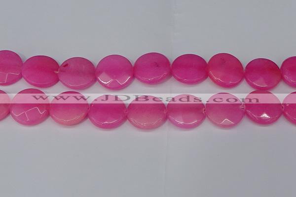 CCN4184 15.5 inches 20mm faceted coin candy jade beads wholesale