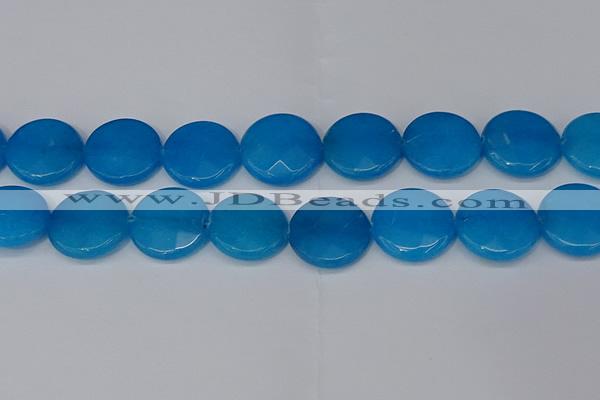 CCN4187 15.5 inches 20mm faceted coin candy jade beads wholesale