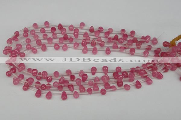 CCN434 15.5 inches Top-drilled 6*9mm teardrop candy jade beads