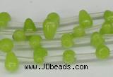 CCN438 15.5 inches Top-drilled 6*9mm teardrop candy jade beads