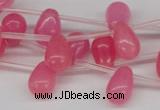 CCN450 15.5 inches Top-drilled 8*12mm teardrop candy jade beads