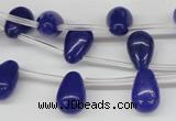 CCN455 15.5 inches Top-drilled 8*12mm teardrop candy jade beads