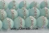 CCN4611 15.5 inches 8mm round candy jade with rhinestone beads