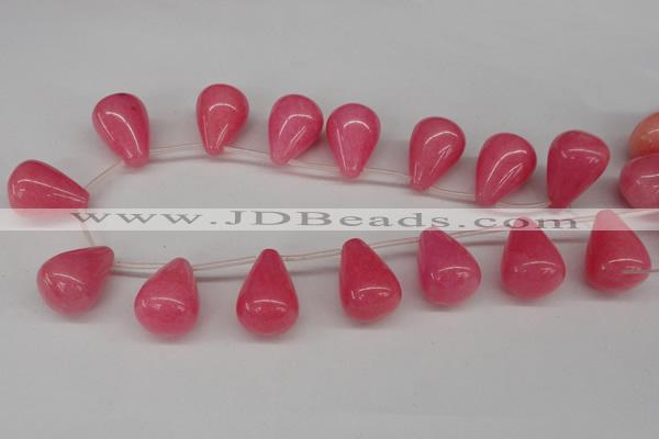 CCN465 15.5 inches Top-drilled 18*25mm teardrop candy jade beads