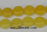 CCN475 15.5 inches 12mm flat round candy jade beads wholesale