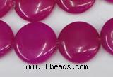 CCN499 15.5 inches 20mm flat round candy jade beads wholesale