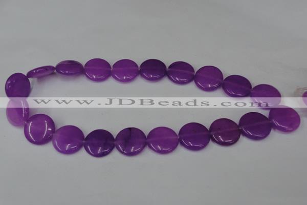 CCN501 15.5 inches 20mm flat round candy jade beads wholesale