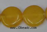 CCN505 15.5 inches 25mm flat round candy jade beads wholesale