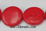 CCN506 15.5 inches 25mm flat round candy jade beads wholesale