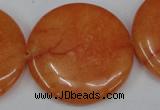 CCN511 15.5 inches 35mm flat round candy jade beads wholesale