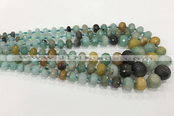 CCN5178 5*8mm - 14*20mm faceted rondelle candy jade graduated beads