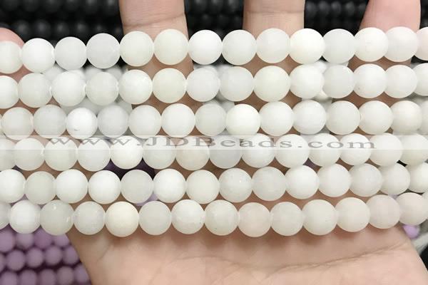 CCN5574 15 inches 8mm round matte candy jade beads Wholesale