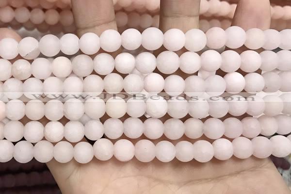 CCN5581 15 inches 8mm round matte candy jade beads Wholesale