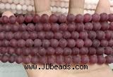 CCN5597 15 inches 8mm round matte candy jade beads Wholesale