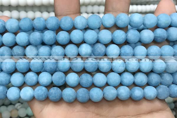 CCN5611 15 inches 8mm round matte candy jade beads Wholesale